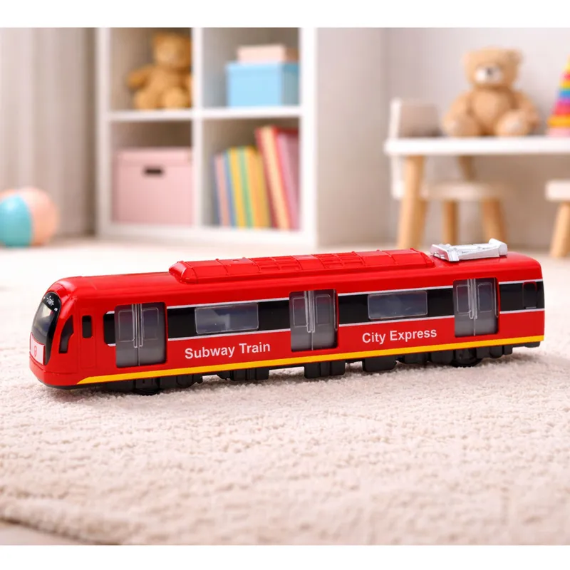 Metro Pociąg City Express Otwierane Drzwi Światła Dźwięki - Czerwony