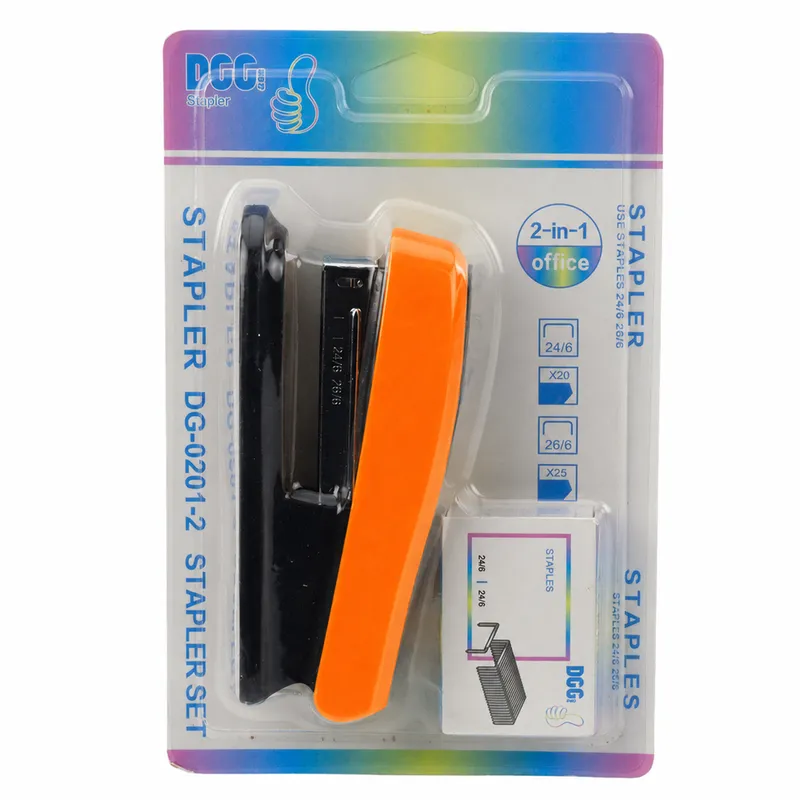 Zszywacz Biurowy Do 30 Kartek Zestaw Zszywek 24/6 13cm - Pomarańczowy