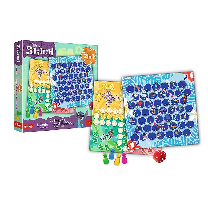 Gra Klasyczna Lilo & Stitch 2w1 Chińczyk Węże I Drabiny TREFL 02656