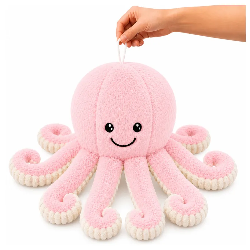Pluszowa Ośmiornica Maskotka Przytulanka Sprężyste Macki 50 cm - Różowa