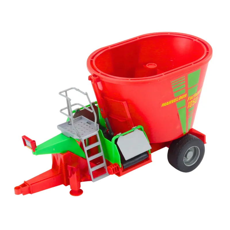 Traktor Rolniczy Farmerski Z Przyczepą Mieszalnik Paszy 50cm - Zielony