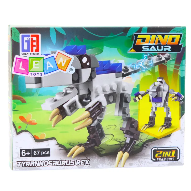 Klocki Konstrukcyjne 2w1 Dinozaur Robot Tyrannosaurus Rex 67 el