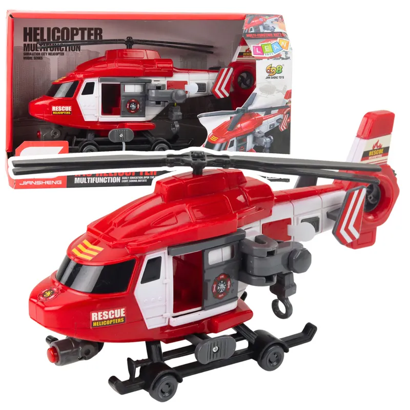 Helikopter Ratunkowy Hak Nosze Światła Dźwięki 1:16 - Czerwony