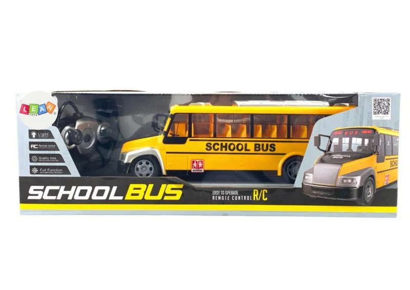 Autobus Szkolny Zdalnie Sterowany RC Światła - Żółty