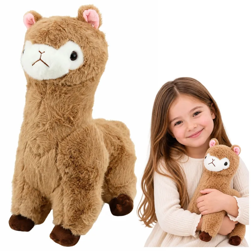 Pluszowa Alpaka Lama Maskotka Przytulanka Miękkie Futerko 28 cm - Beżowa