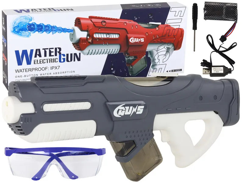 Duży Pistolet Na Wodę 750ml Okulary - Szary