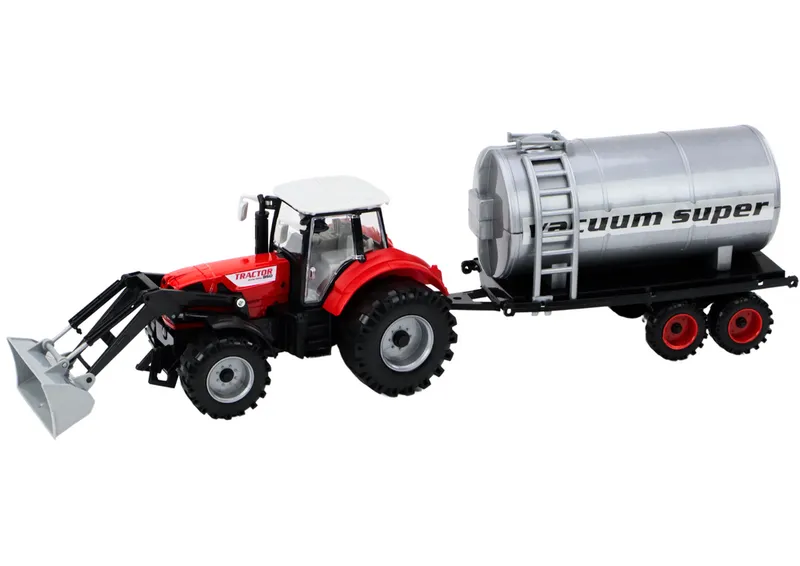 Traktor Rolniczy Koparka Z Cysterną Napęd - Czerwony