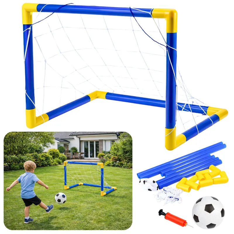 Zestaw Sportowy Do Gry W Piłkę Nożną Bramka Piłkarska Piłka Pompka 62x40cm