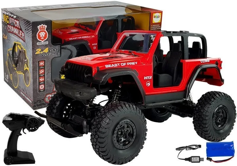 Auto Terenowe JEEP Zdalnie Sterowane 2.4G - Czerwone