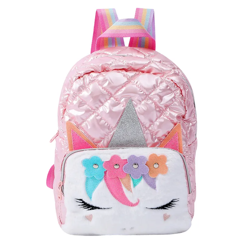 Plecak Dziecięcy Szkolny Pikowany Jednorożec 32cm - Różowy