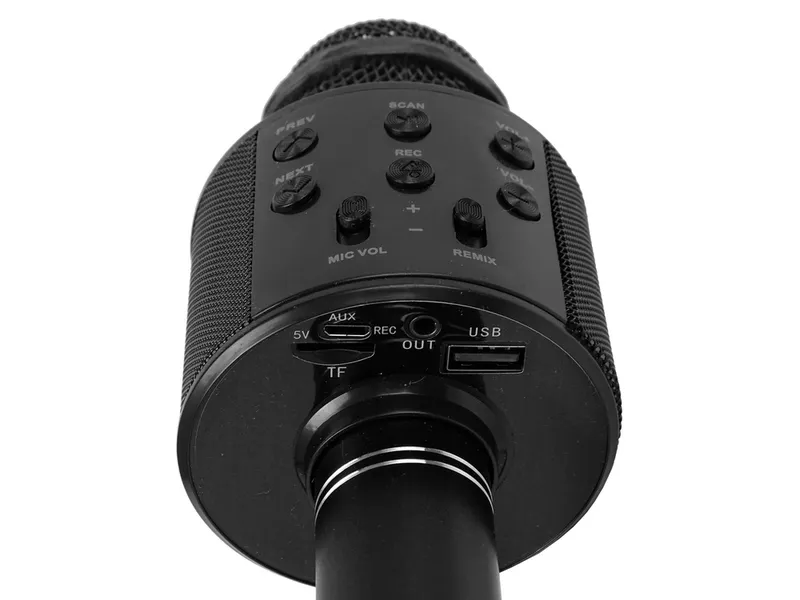 Mikrofon Bezprzewodowy USB Głośnik Nagrywanie Karaoke Model WS-858 - Czarny