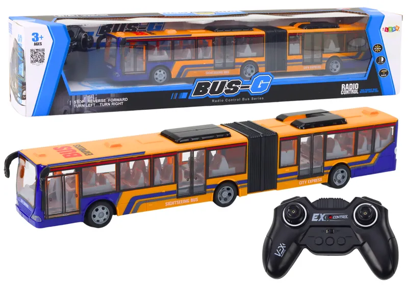 Autobus Miejski Przegubowy Zdalnie Sterowany RC - Pomarańczowy