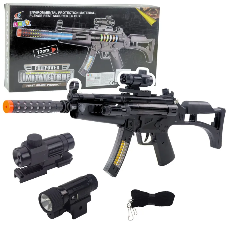 Karabin Zabawkowy Dla Dzieci Świetlno Dźwiękowy 73cm