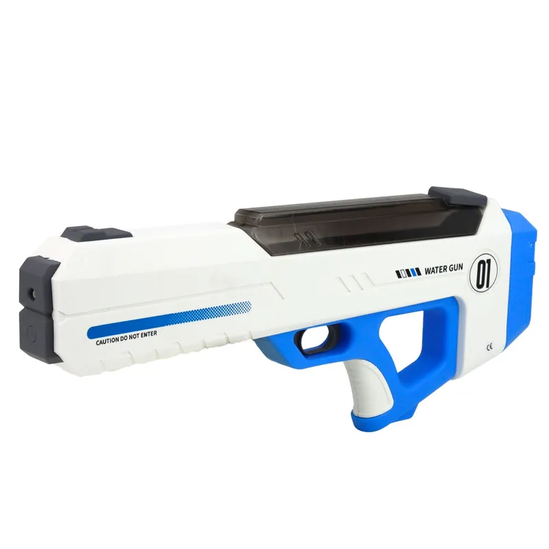 Elektryczny Pistolet Karabin Na Wodę Zasięg 10 m 320 ml - Biało-Niebieski