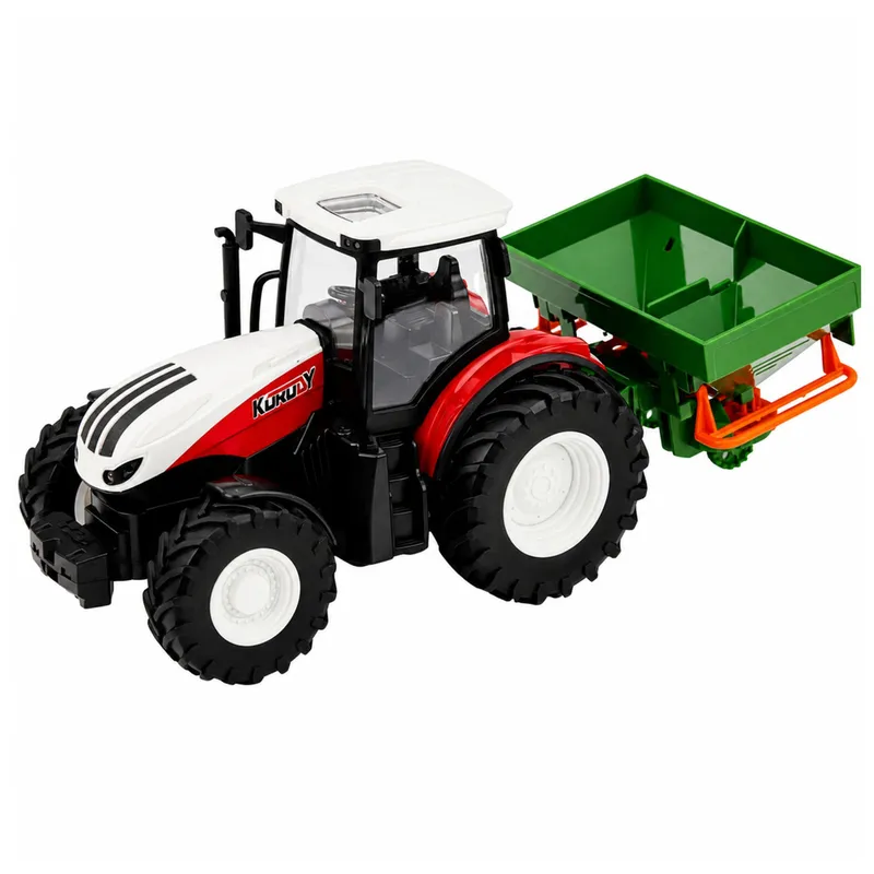 Traktor Rolniczy Z Siewnikiem Zdalnie Sterowany RC Światła 1:24 - Czerwony