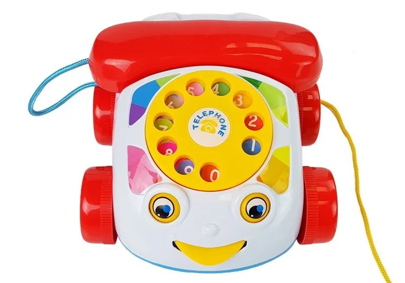 Telefon Do Ciągnięcia Na Kółkach Ze Słuchawka Na Baterie Dla Niemowlęcia