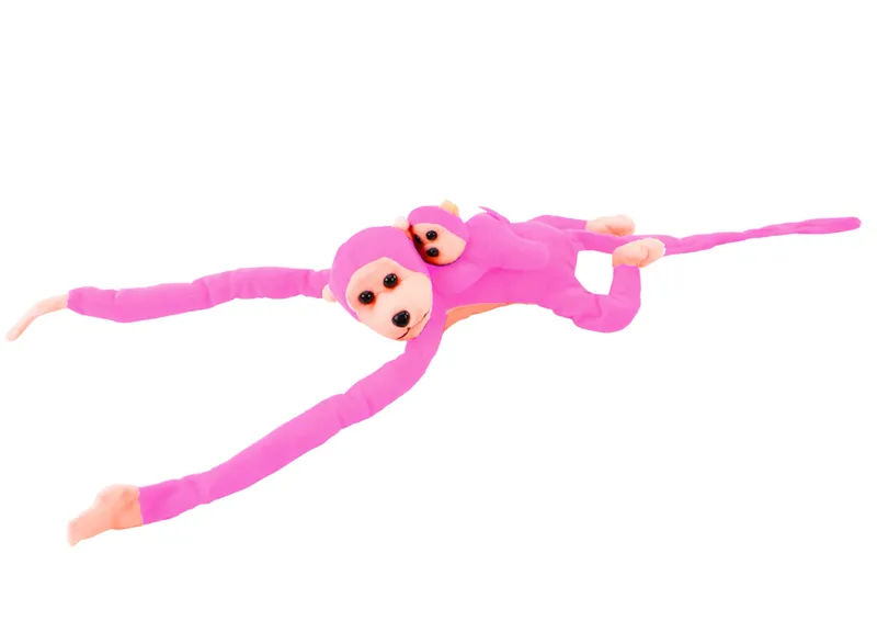 Maskotka Pluszowa Małpka Z Dzieckiem 70 cm - Różowa