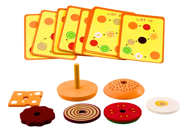 Hamburger Drewniany 8 el Karty Z Przepisami 10 szt