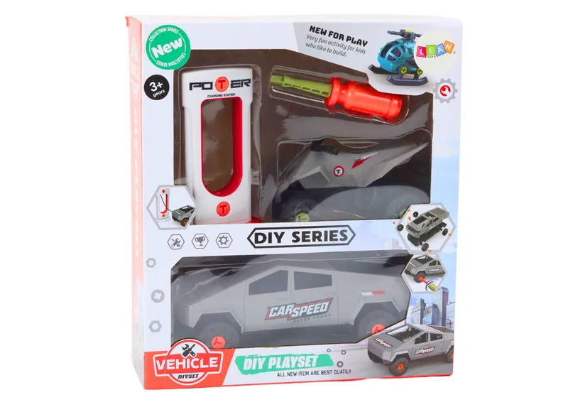 Zestaw Nowoczesne Auto Z Quadem Do Rozkręcania DIY - Szary