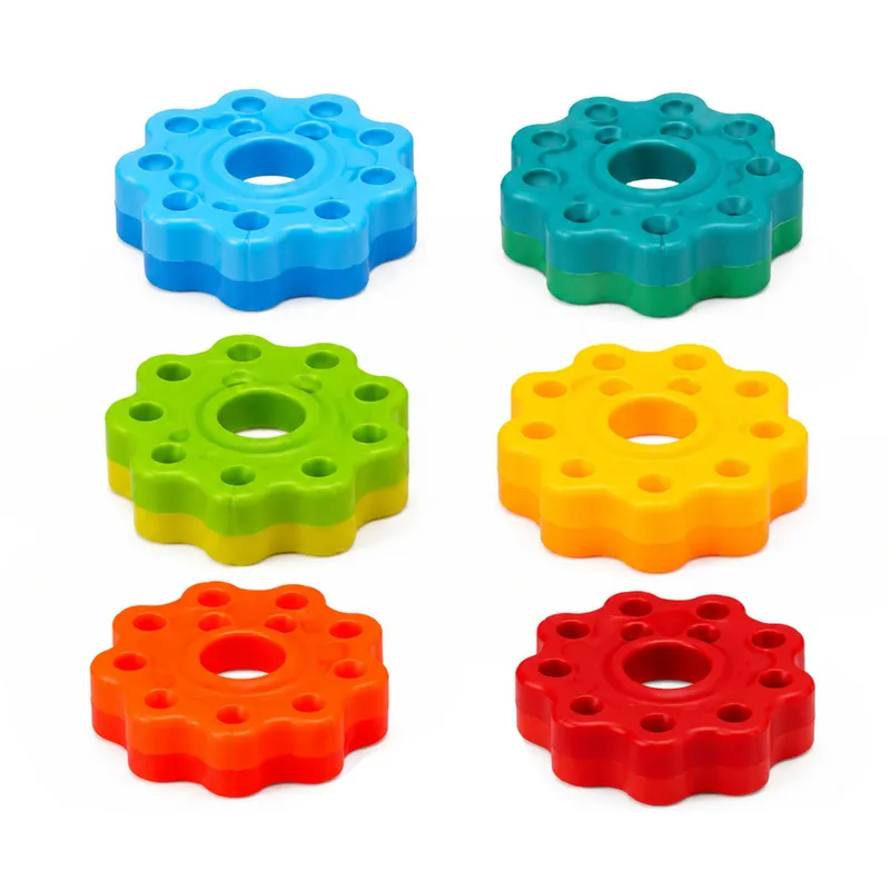 Piramida Obrotowa Wieża Sorter Układanka Tęczowa 36cm 6 el