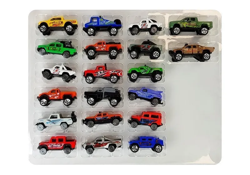 Zestaw Auta Terenowe JEEP Resoraki Różne Kolory 20 Sztuk