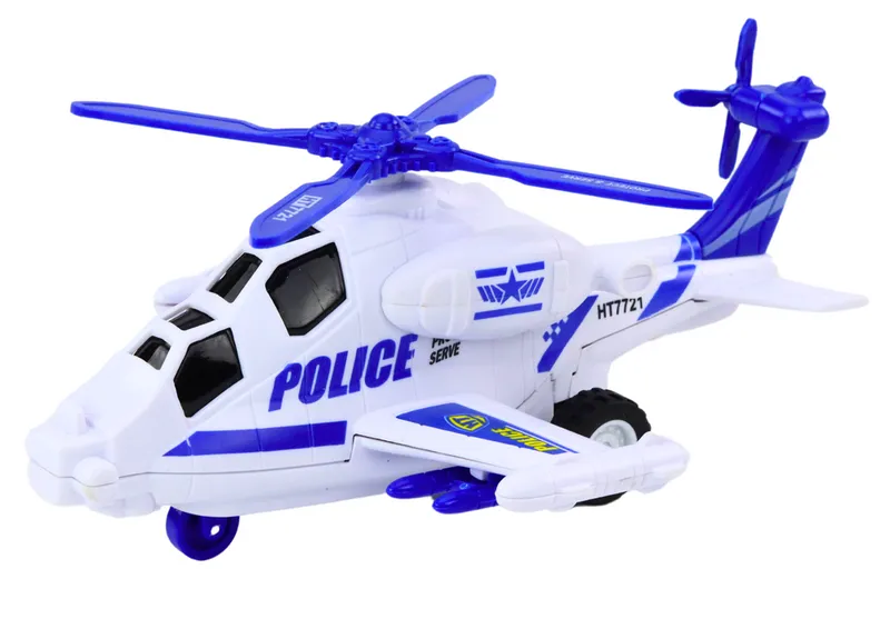 Helikopter Policyjny Biały Lub Czarny Napęd Frykcyjny Światło I Dźwięk