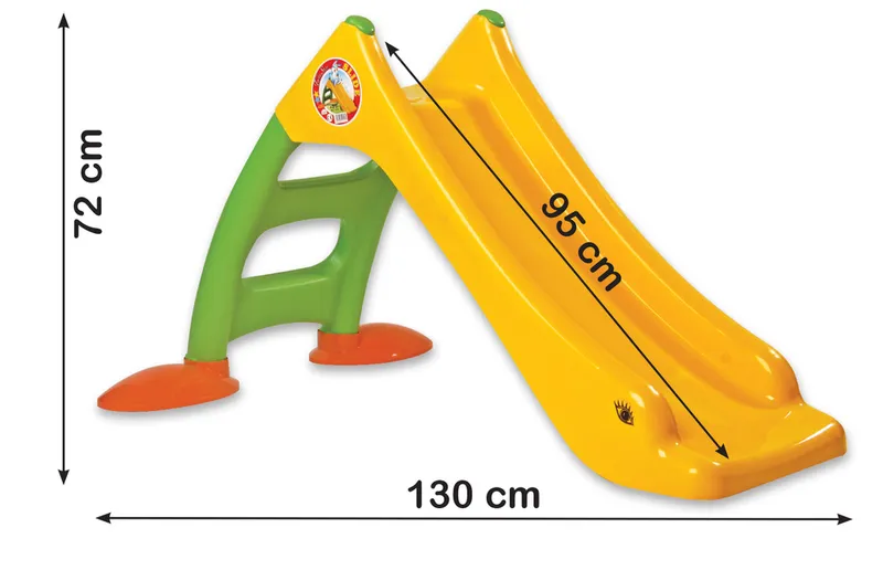 Zjeżdżalnia Ogrodowa Dla Dzieci 3-STOPNIOWA Drabinka 130cm 424 - Żółta