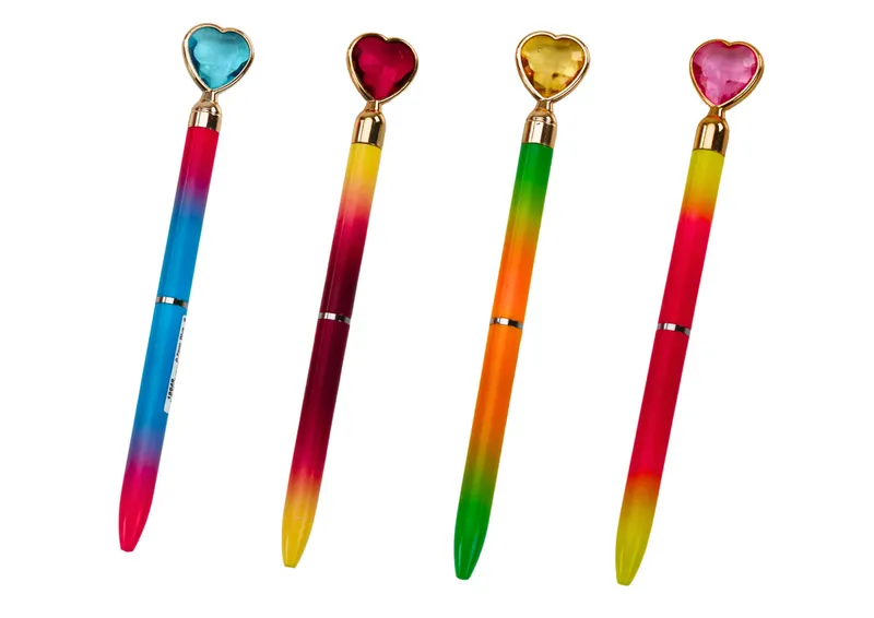 Długopis Z Diamentem Serce Wkład 0.7mm Mix - Niebieski