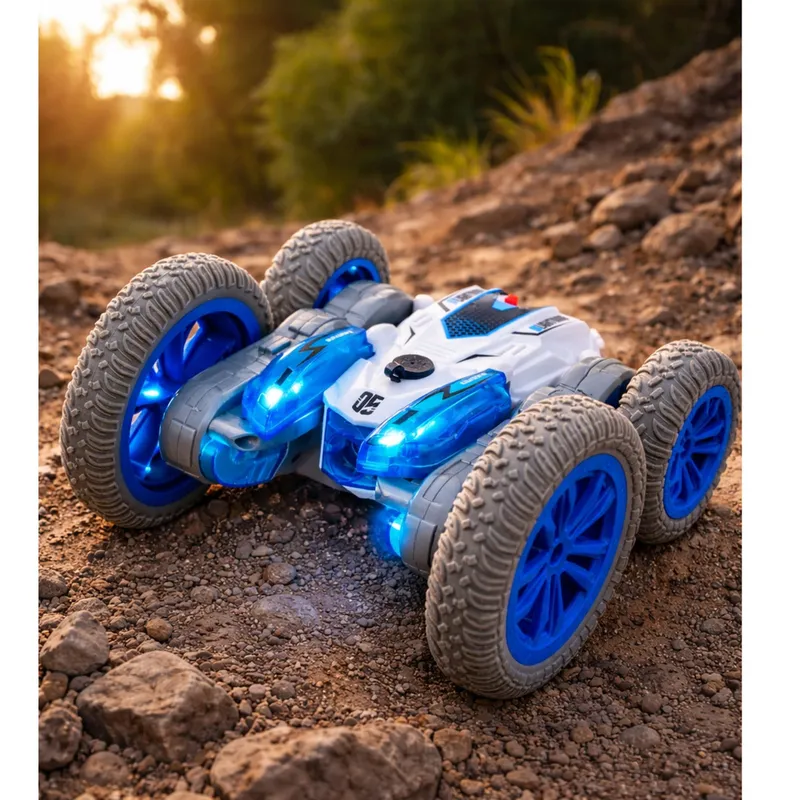 Autko Kaskaderskie Zdalnie Sterowane RC Światła Dym Drift 360° - Niebieski