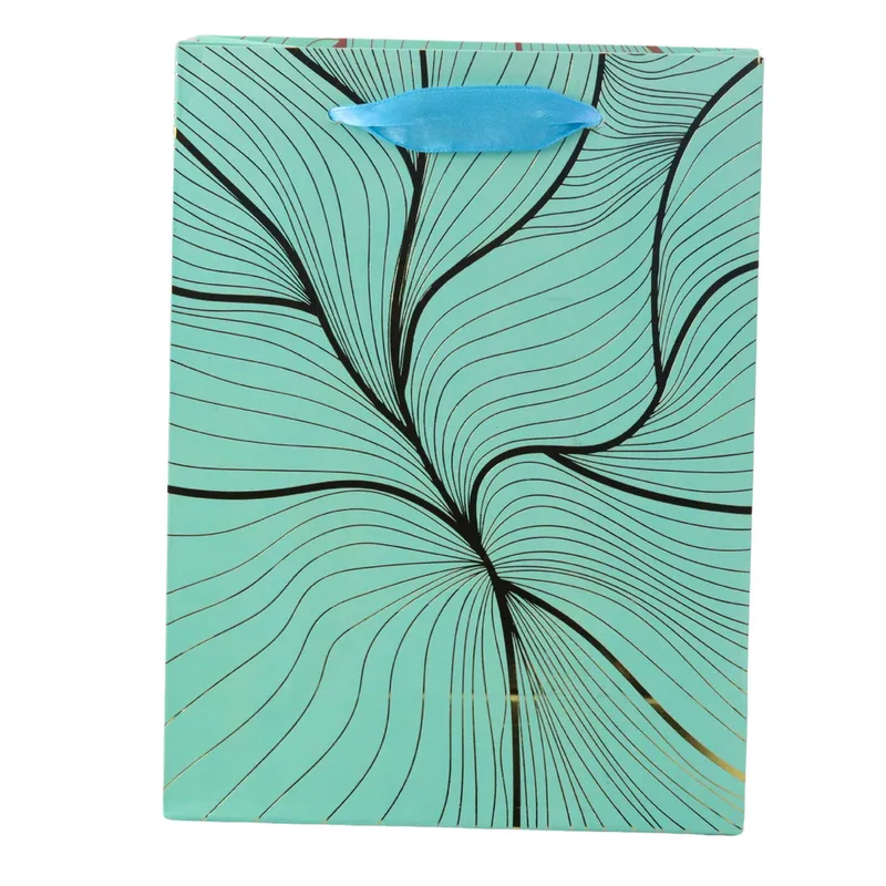 Torba Prezentowa Falisty Wzór Mix Kolor 23 x 18 x 10 cm - Złoty
