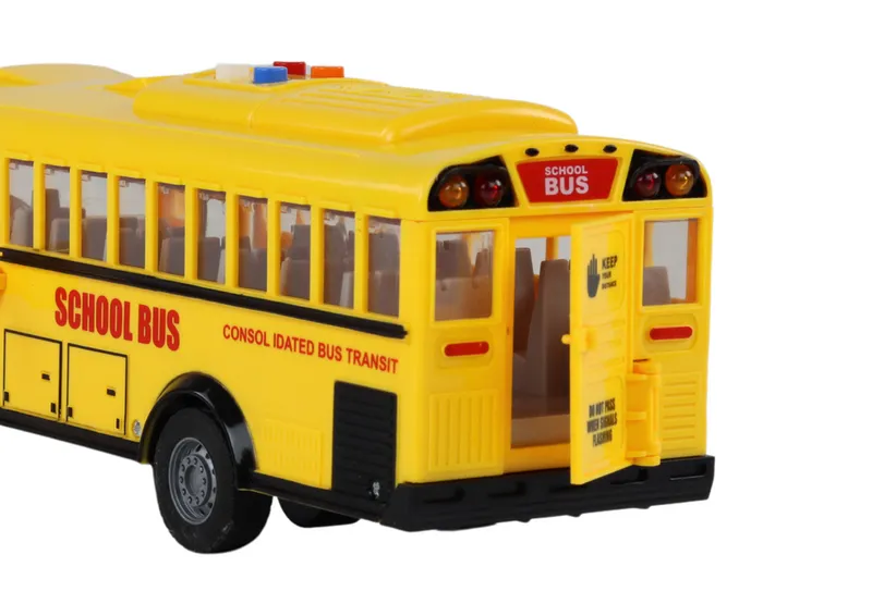Autobus Szkolny 1:16 Napęd Frykcyjny Otwierane Drzwi Światła Dźwięki - Żółty