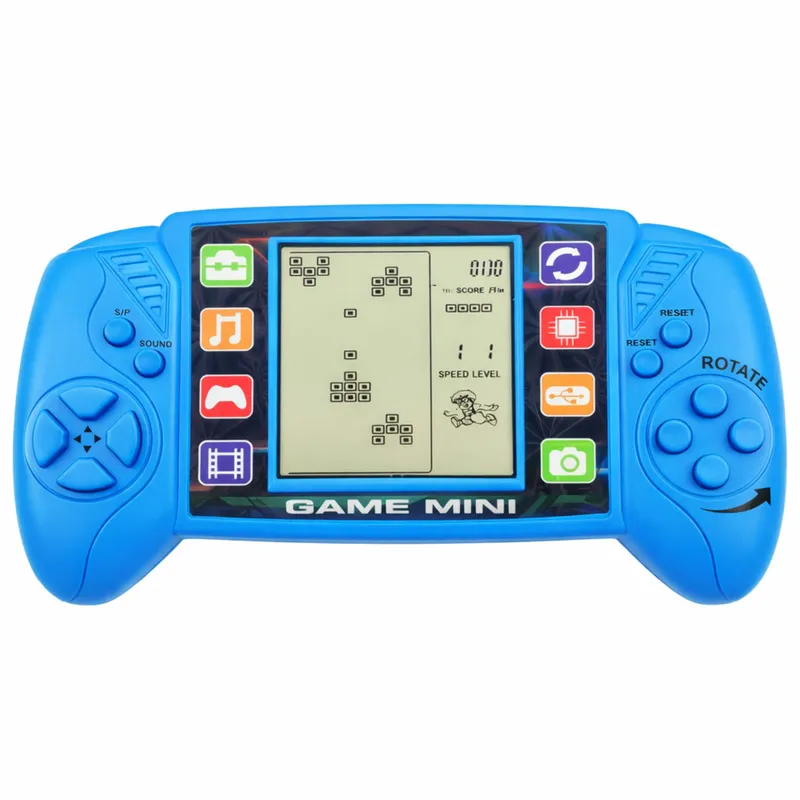 Elektroniczna Gra Konsola Do Gry Tetris Przenośna LCD - Niebieska