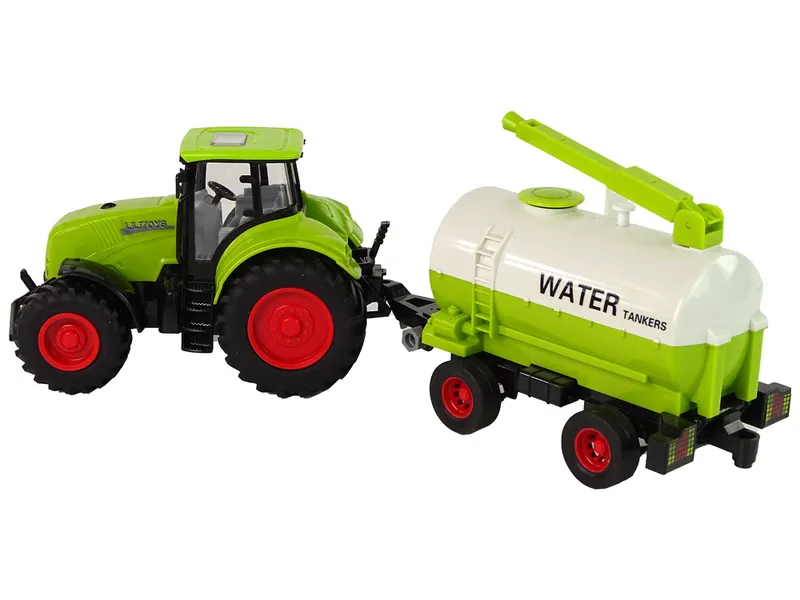 Traktor Z Przyczepą Duże Koła Farma - Zielony