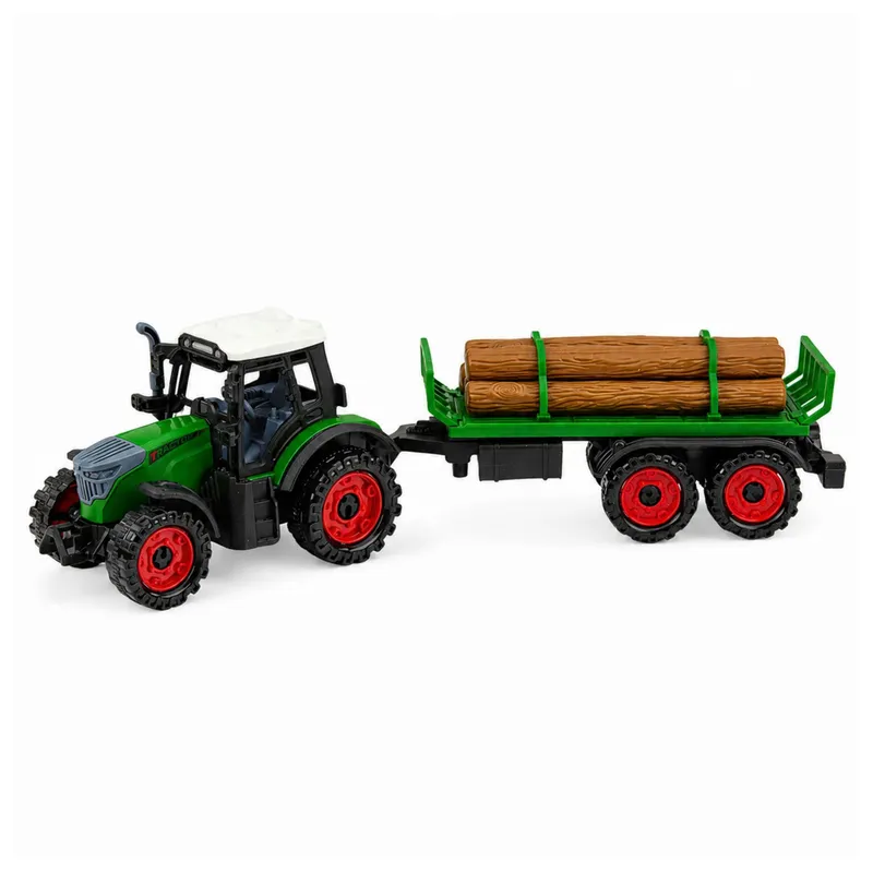 Traktor Farmerski Rolniczy Z Przyczepą Na Drzewo Napęd Frykcyjny Bale 35cm