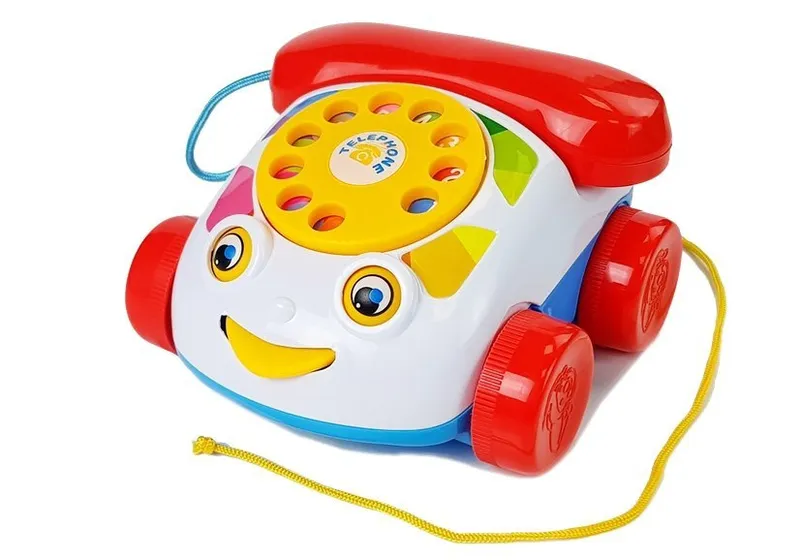 Telefon Do Ciągnięcia Na Kółkach Ze Słuchawka Na Baterie Dla Niemowlęcia