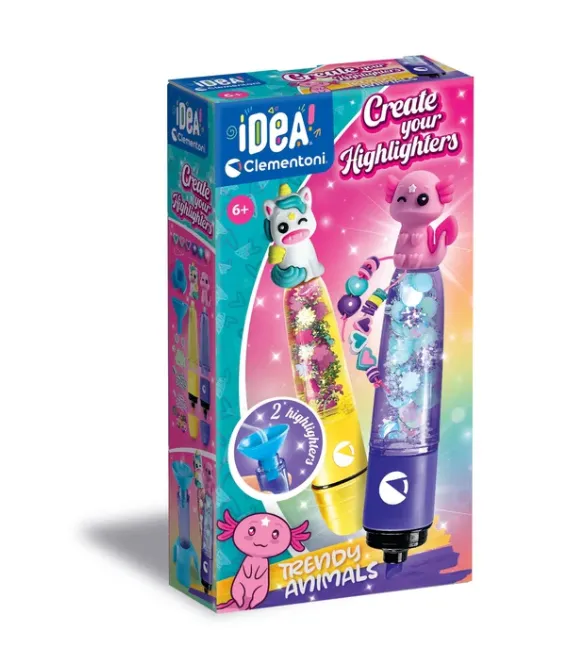 Idea Art Zestaw Mini Fabryka Markerów Zakreślaczy Magiczne Zwierzęta CLEMENTONI 18167