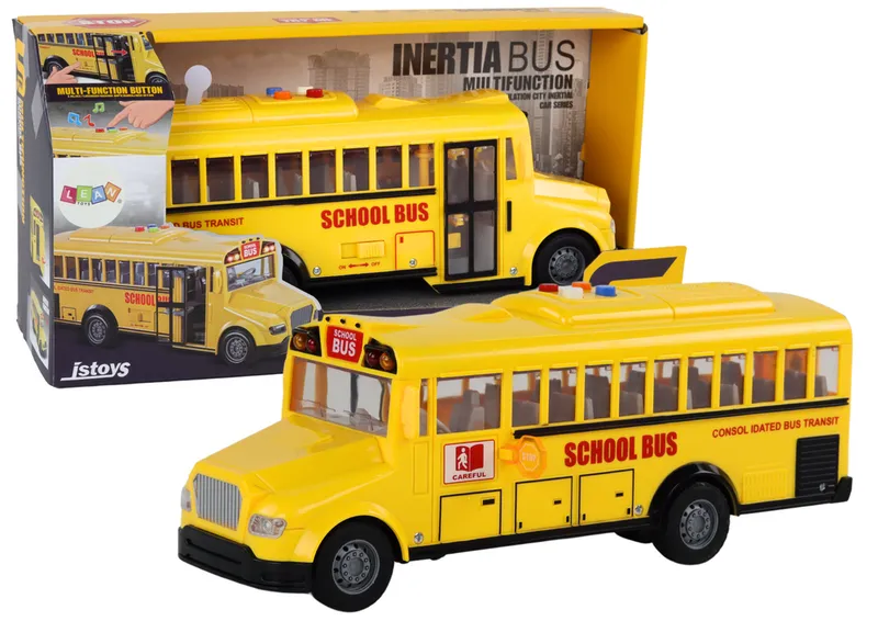 Autobus Szkolny 1:16 Napęd Frykcyjny Otwierane Drzwi Światła Dźwięki - Żółty