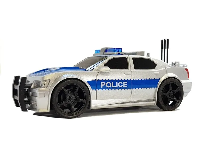 Auto Policji Na Baterie 1:20 Światła I Dźwięki Z Naciągiem - Srebrne