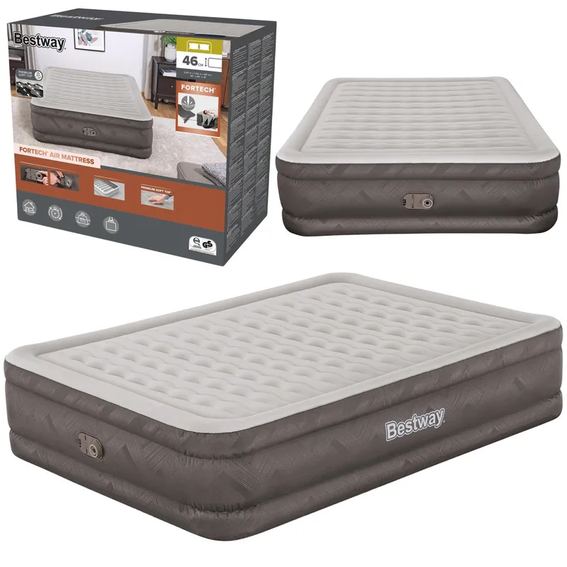 Materac Dmuchany Dwuosobowy Z Pompką Elektryczną 203x152 cm BESTWAY 69050