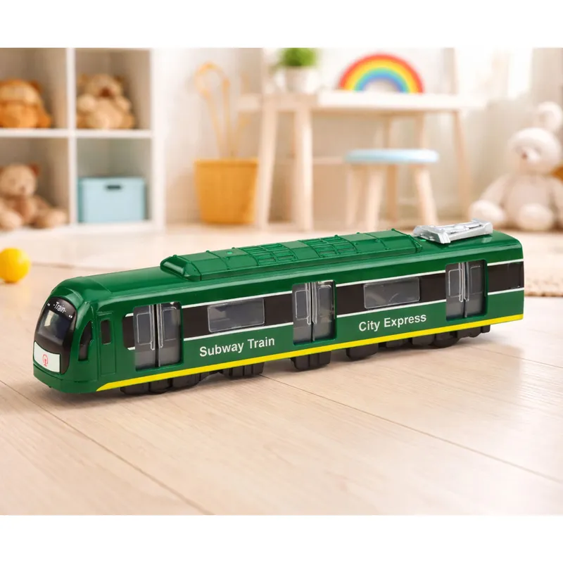 Metro Pociąg City Express Otwierane Drzwi Światła Dźwięki - Zielony