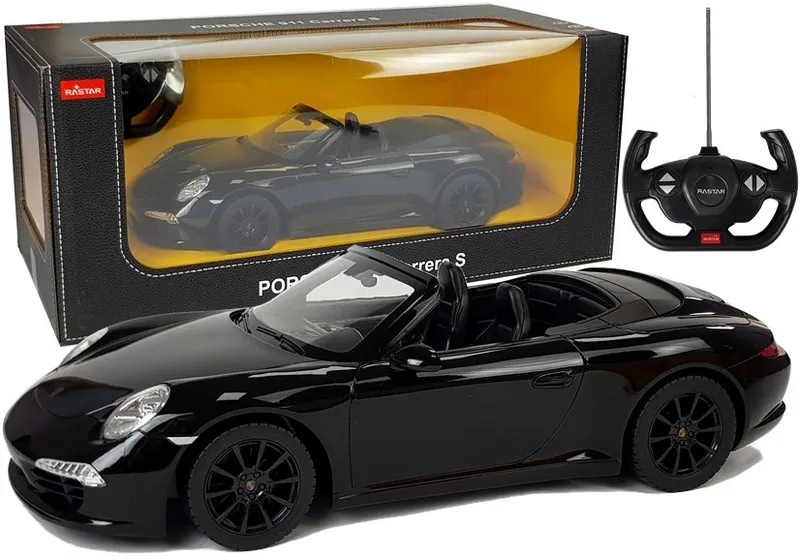 Auto PORSCHE 911 Carrera S Samochód Zdalnie Sterowane RC Rastar 1:12 - Czarny