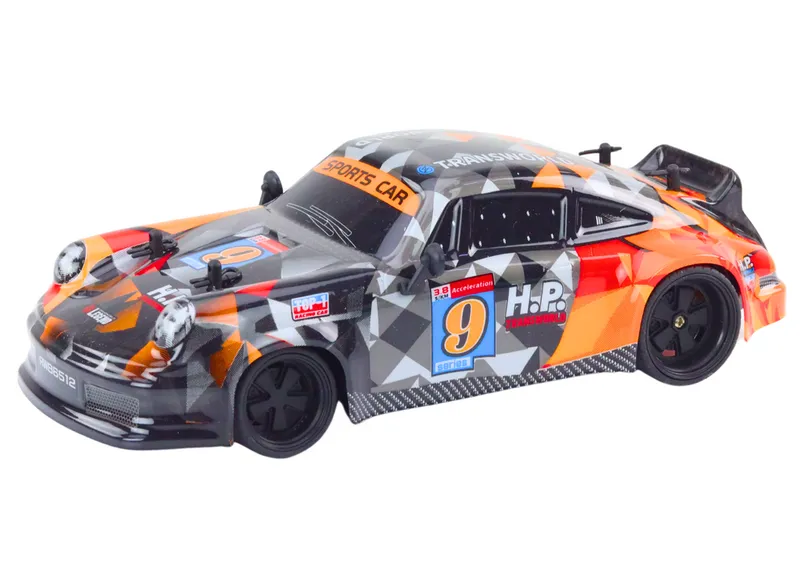 Autko Zdalnie Sterowane RC 1:18 Gumowe Koła Drift - Pomarańczowy
