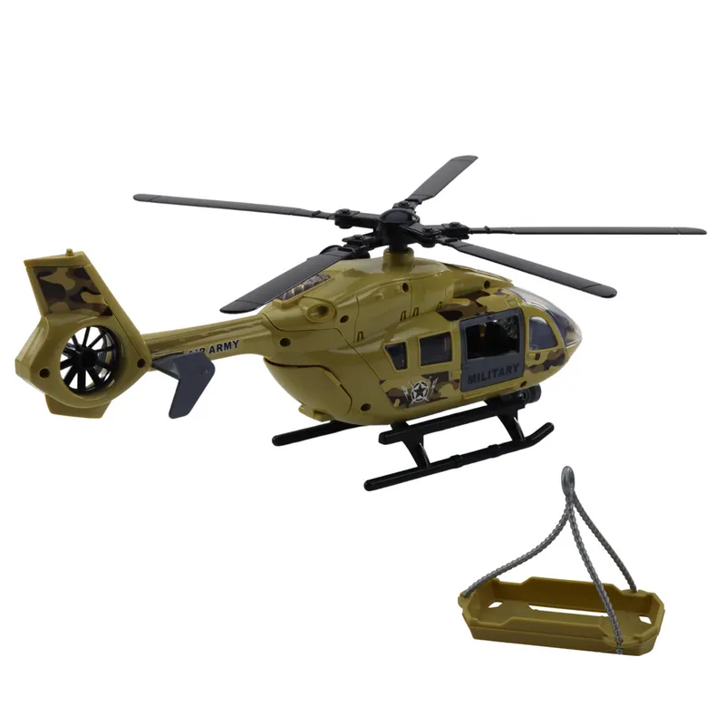 Helikopter Wojskowy Militarny Hak Nosze Światła Dźwięki 1:14