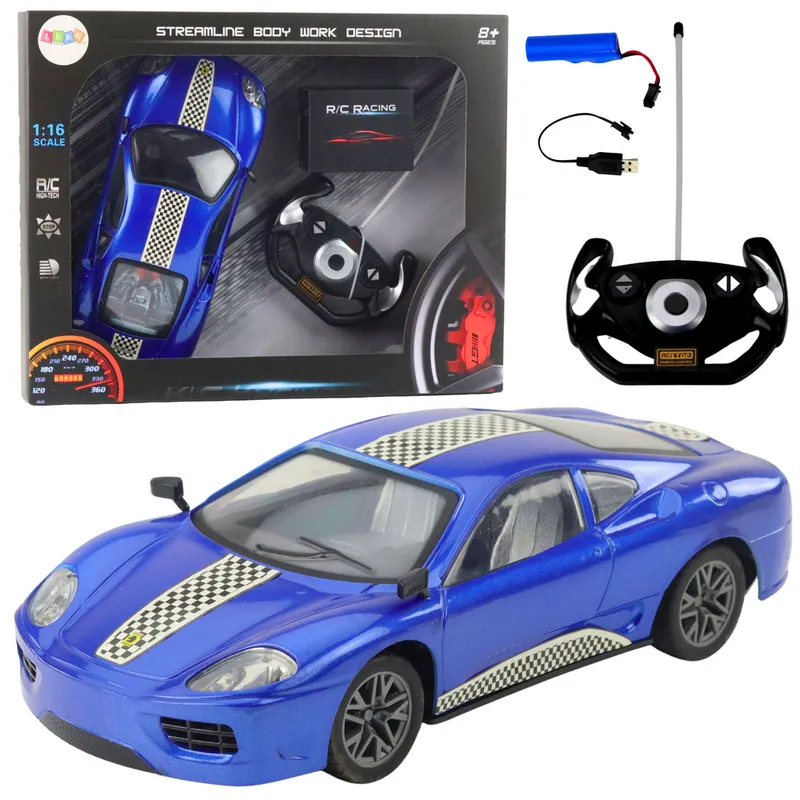 Auto Sportowe Zdalnie Sterowane RC Światła 1:16 - Niebieski