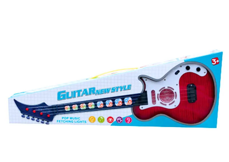 Gitara Elektryczna Instrument Dla Dzieci Światła Melodie - Czerwona