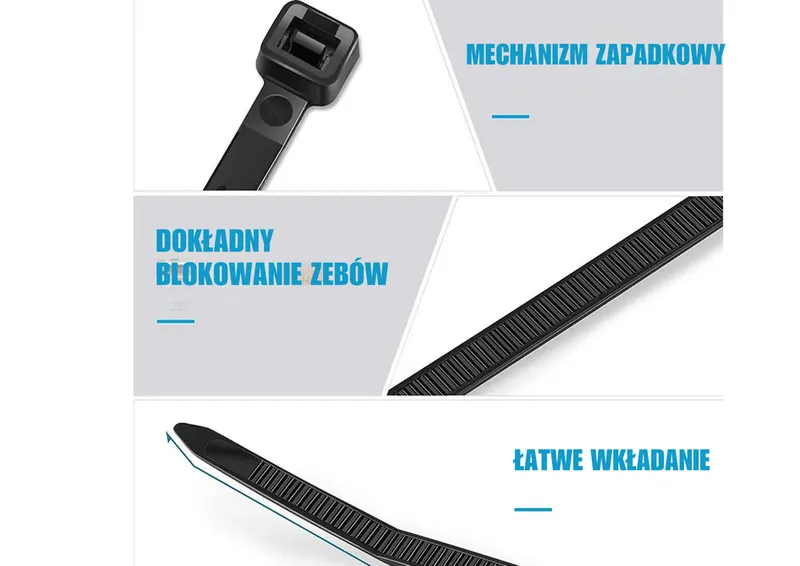 Opaski Zaciskowe Kablowe Do Kabli Ziperki Trytki Trytytki 2,5x200 mm