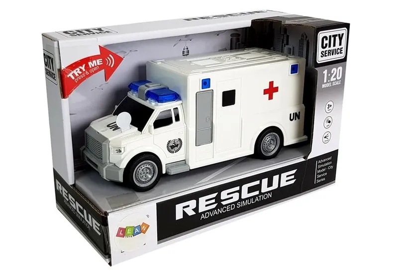 Auto Ambulans Z Napędem Karetka Pogotowia 1:20 Z Dźwiękiem