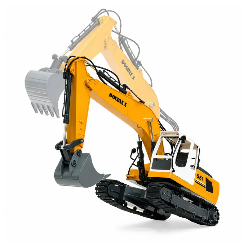 Koparka Gąsienicowa Zdalnie Sterowana RC Światła Dźwięki 1:16 - Żółta