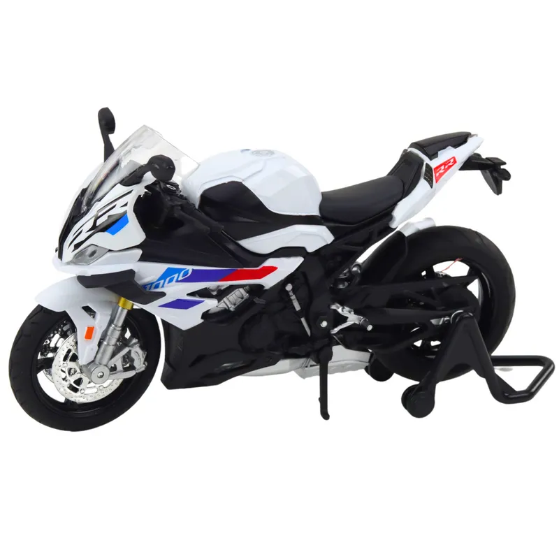 Motocykl Sportowy Metalowy Światła Dźwięki S1000 1:12 - Biały