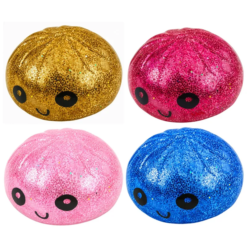 Gniotek Pierożek Dumpling Pieróg Elastyczny Brokatowy Squishy Pudełko 8.5cm